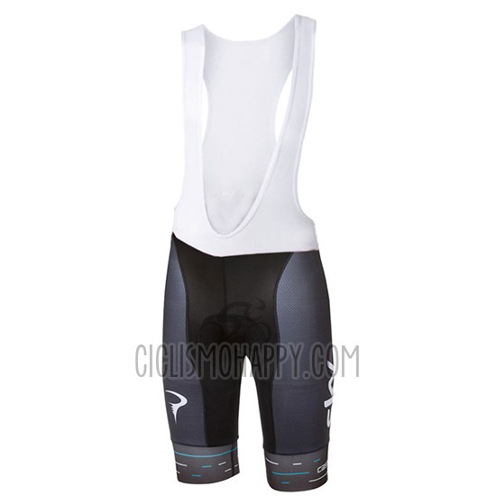 Sky Cycling Jersey Bib Short 2017 Short Sleeve Deep Black